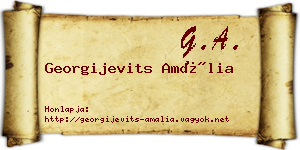 Georgijevits Amália névjegykártya